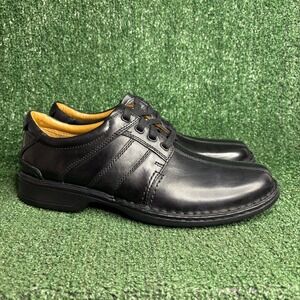NEW Clarks Touareg Vibe Leather Comfort Oxford Dress Shoes Black Mens 10.5 Wide